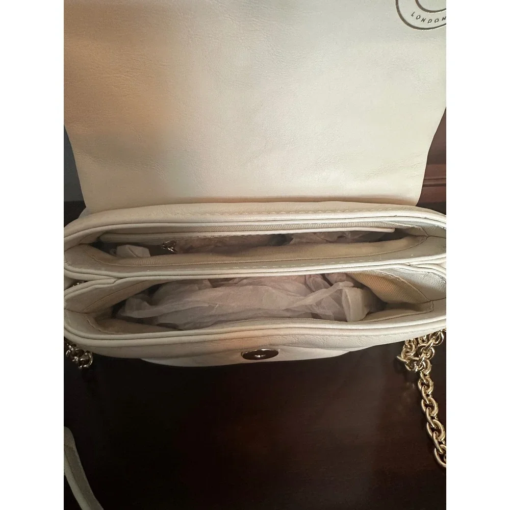 Ted Baker London Cream Leather Padlock Top‎ Handle Crossbody Bag NWT